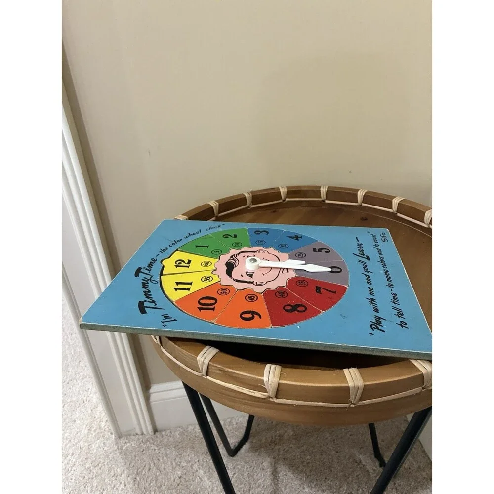 Vintage Puzzle I'M TIMMY TIME Color Wheel Clock Complete 13 Pieces 1960’s